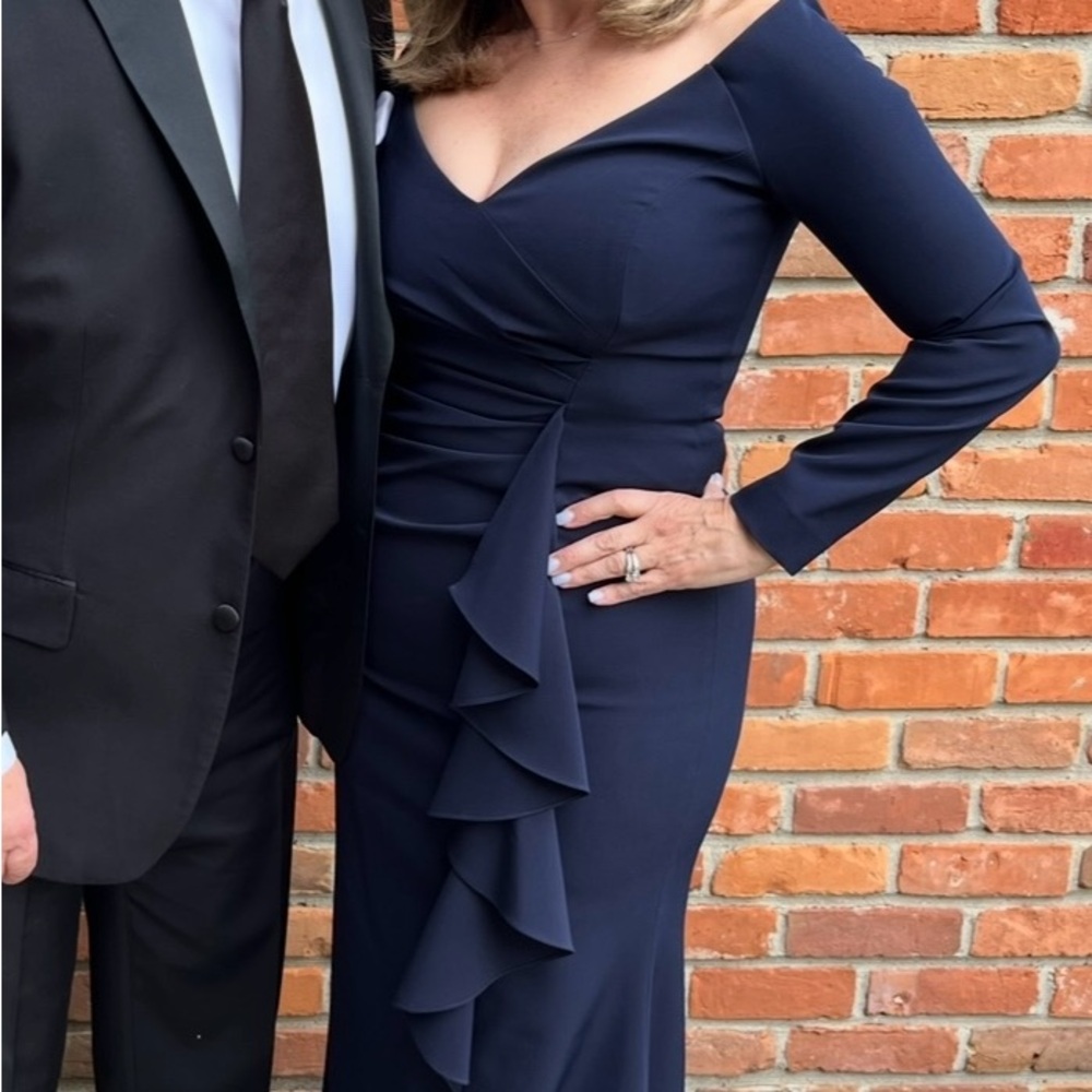 Vince Camuto Navy Long Sleeve Dress - Picture 4 of 4